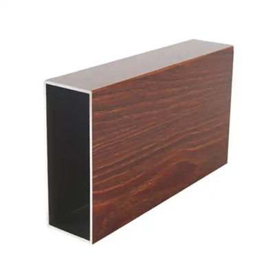 Wood Grain Decorative Square Aluminium Pipe Inner Furniture Aluminum Tube with Any Size